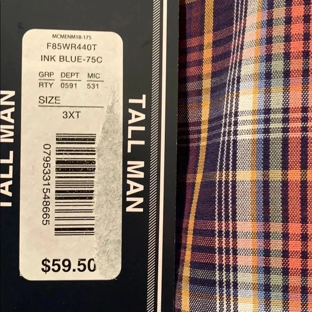 Roundtree & Yorke Plaid Button-Down Shirt 3XLT